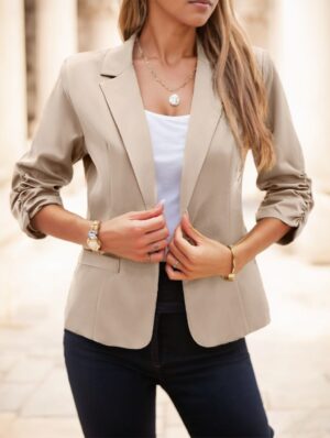 Women's  Casual Blazer 3-4 Sleeve, Polyester, Machine Washable