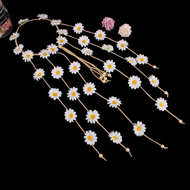 Headdress Garland Sun Flower Hair Band Flower Headband Bohemian Hair Ring Hair Accessories - Image 6