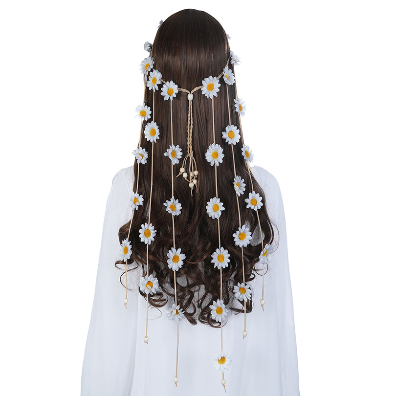 Headdress Garland Sun Flower Hair Band Flower Headband Bohemian Hair Ring Hair Accessories - Image 5