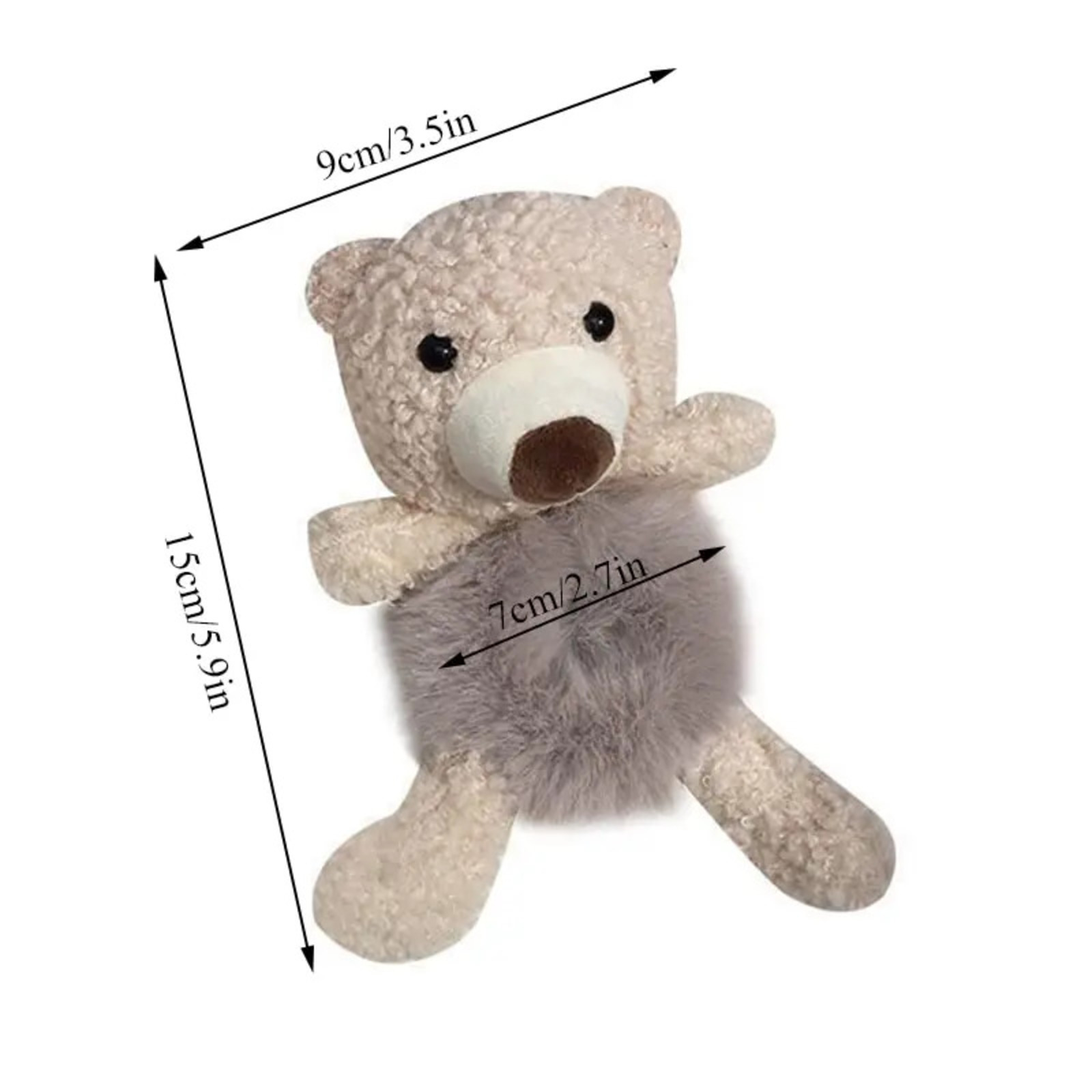 Girls Lovely Scrunchies Cute Bear Hair Band Rabbit Fur Hair Rope Soft Warm Rubber Band Pretty Hair Accessories - Image 2